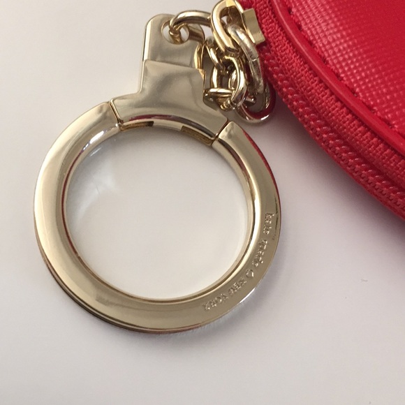 NWT Kate Spade Red Leather Chili Pepper Coin purse Wallet Keychain FOB Bag Charm - Picture 3 of 7